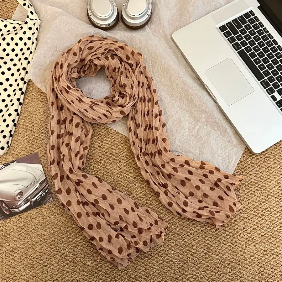 Cotton Linen Print Scarf view 10