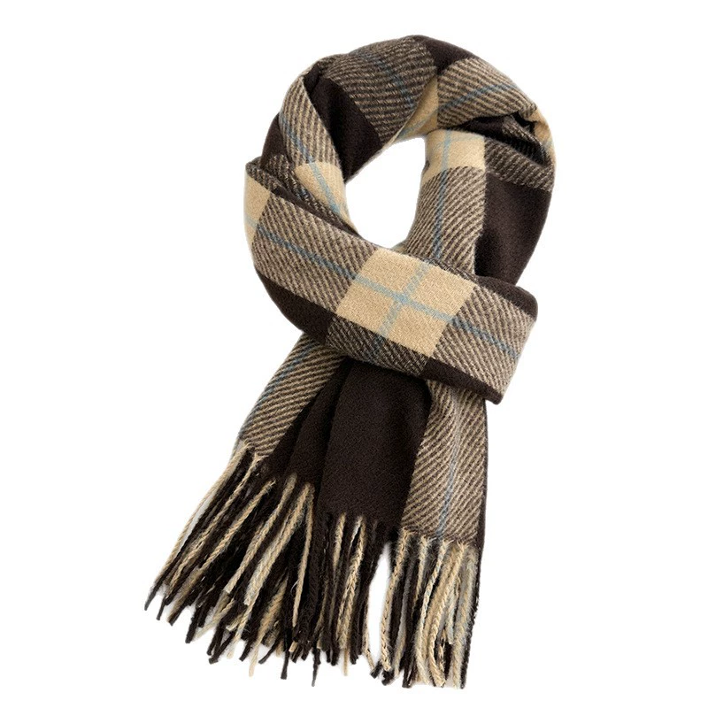 Pink Plaid Winter Scarf view 5