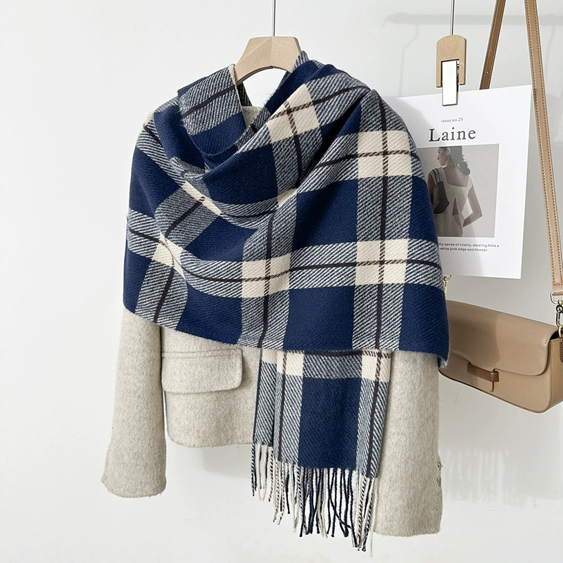 Pink Plaid Winter Scarf view 7