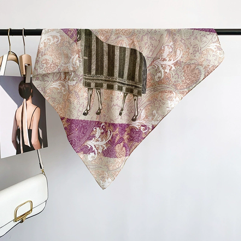 Vintage Silk-Look Square Scarf view 2