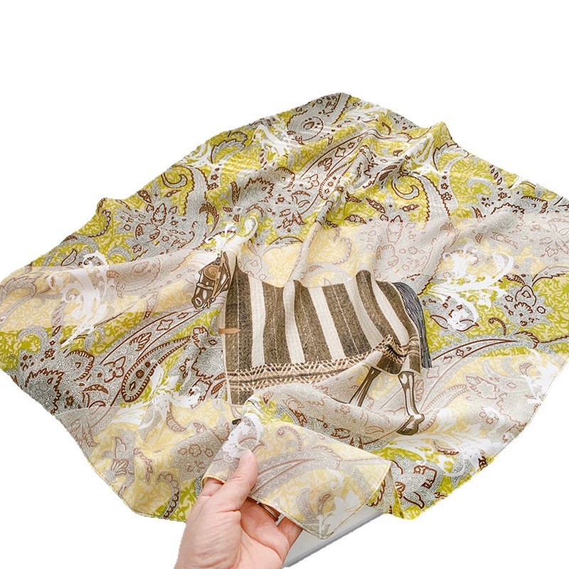 Vintage Silk-Look Square Scarf view 5