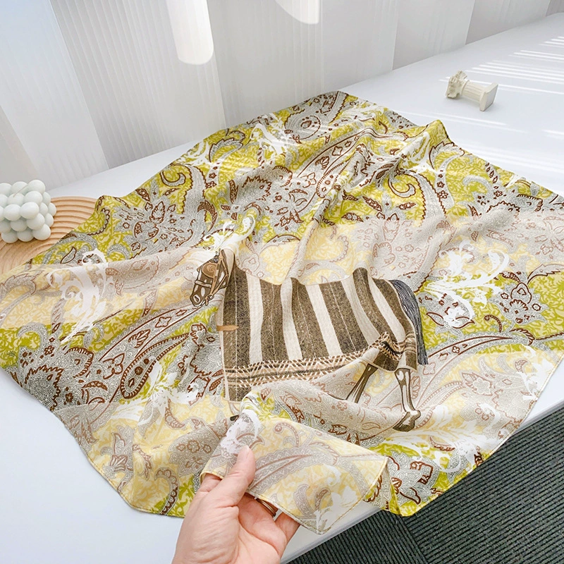 Vintage Silk-Look Square Scarf view 6