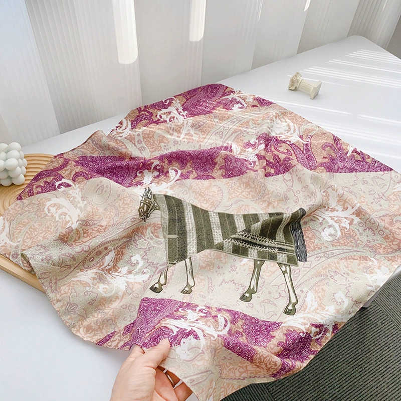 Vintage Silk-Look Square Scarf view 7