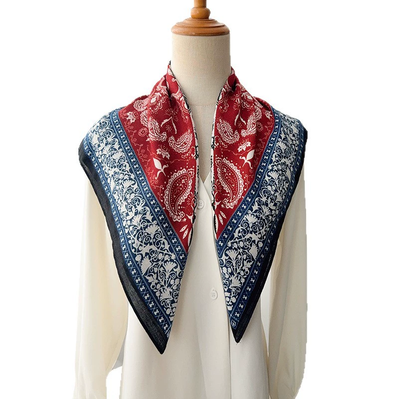 Herringbone Paisley Square Scarf view 5