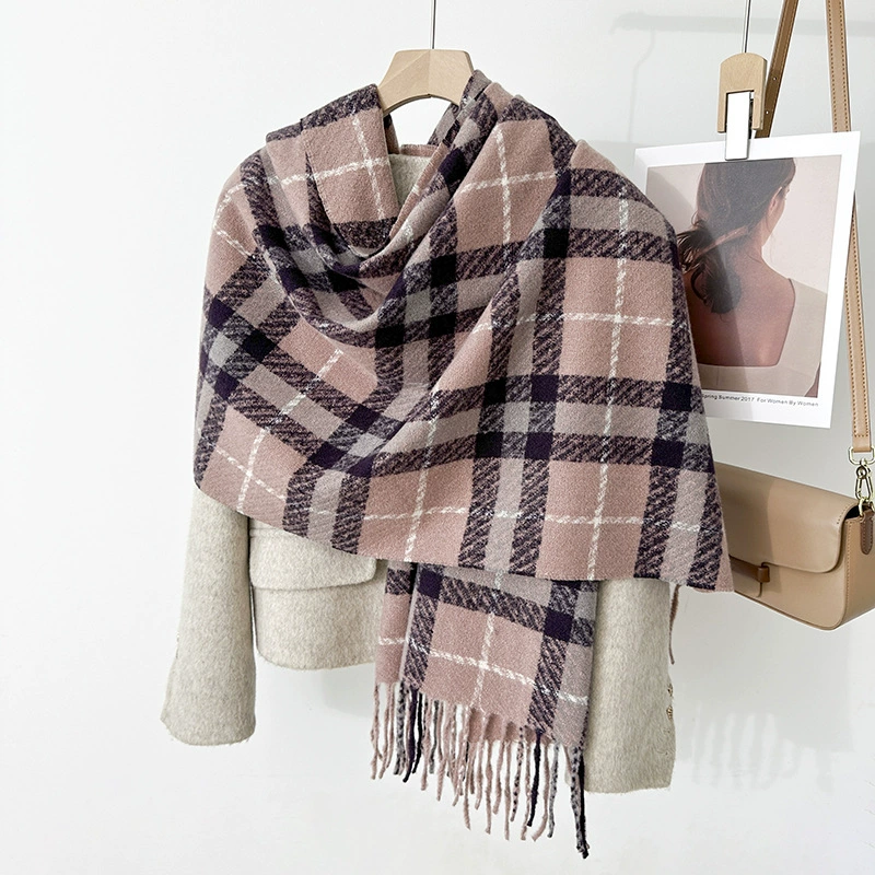 Khaki Plaid Winter Scarf