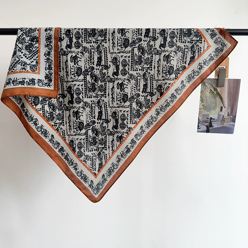 Vintage Carriage Herringbone Square Scarf view 2
