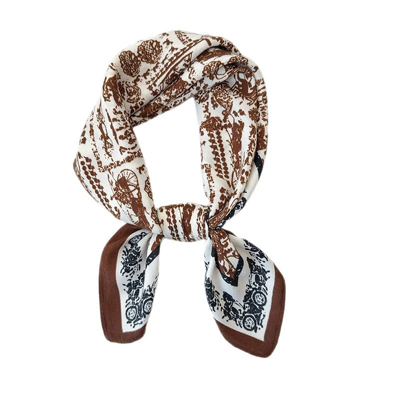 Vintage Carriage Herringbone Square Scarf view 5