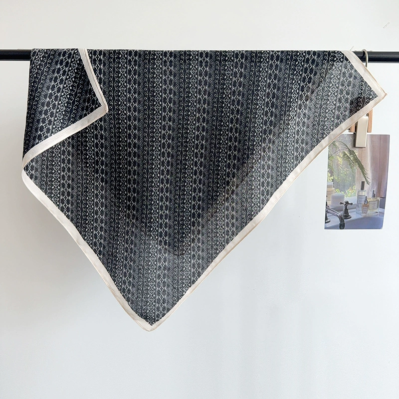 Herringbone Silk-Look Square Scarf