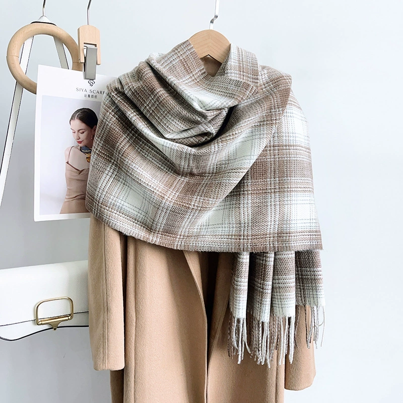 Long Plaid Winter Scarf view 2