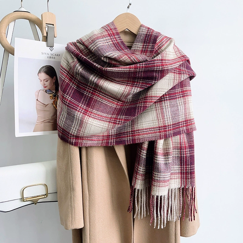 Long Plaid Winter Scarf view 3