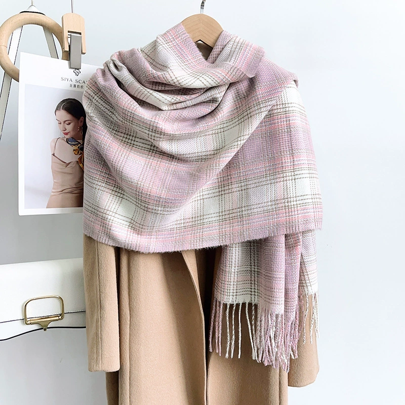Long Plaid Winter Scarf view 4