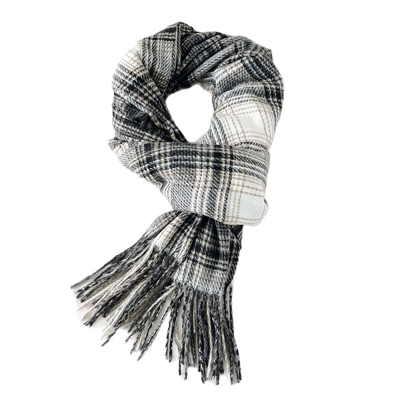 Long Plaid Winter Scarf view 5