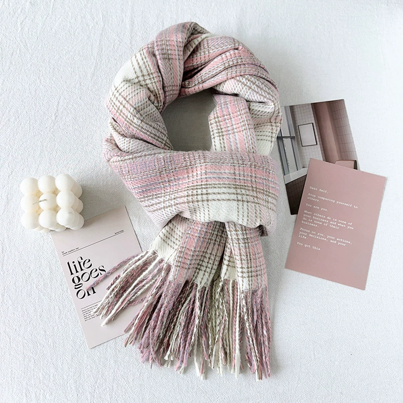 Long Plaid Winter Scarf view 10