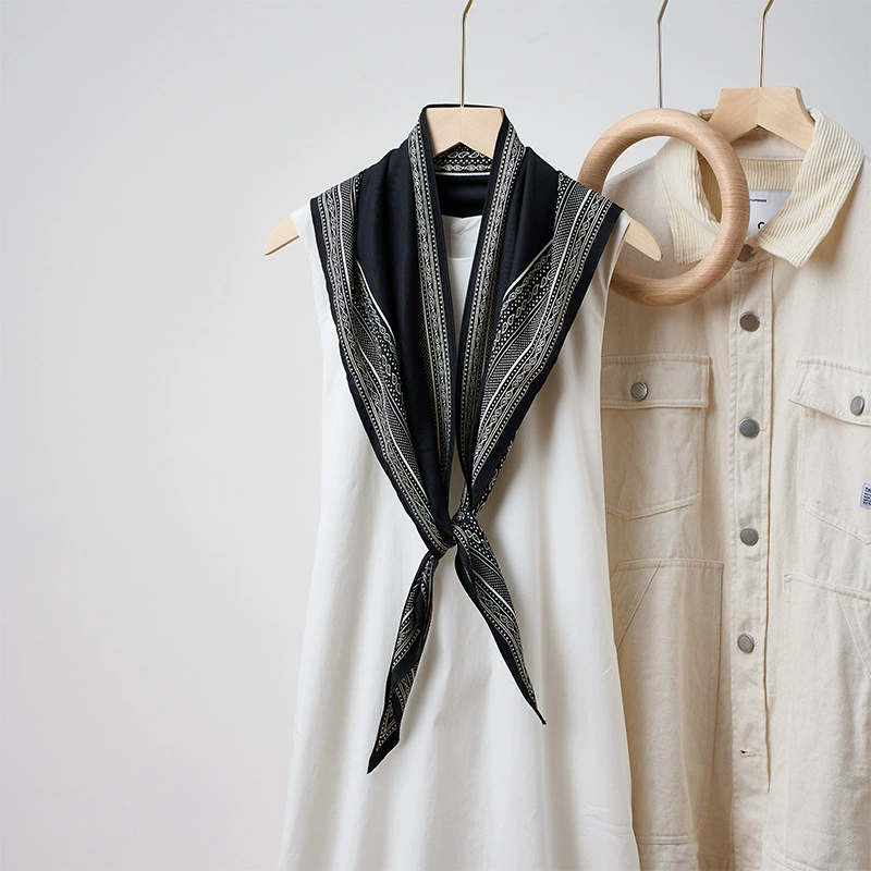 Solid Color Triangle Scarf for Women view 4