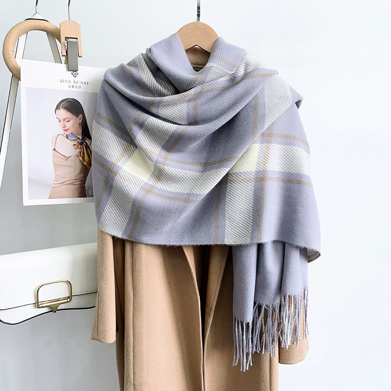 Purple Plaid Winter Scarf
