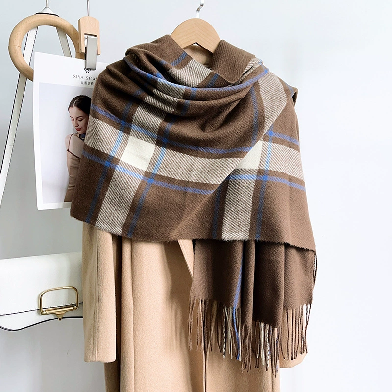 Purple Plaid Winter Scarf view 2