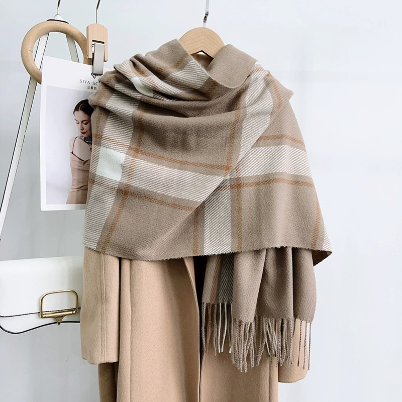 Purple Plaid Winter Scarf view 3