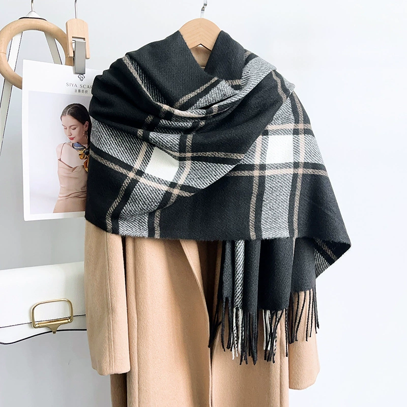Purple Plaid Winter Scarf view 4