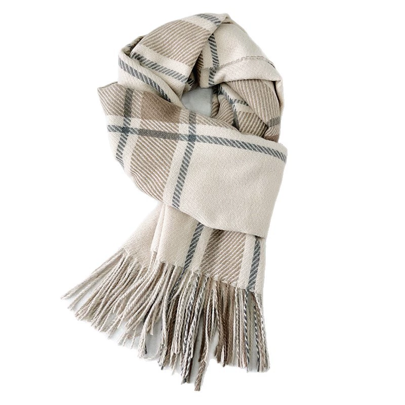 Purple Plaid Winter Scarf view 5