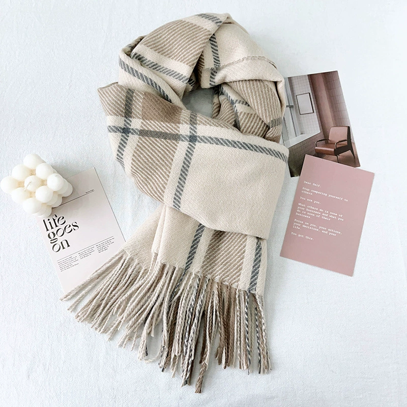 Purple Plaid Winter Scarf view 7