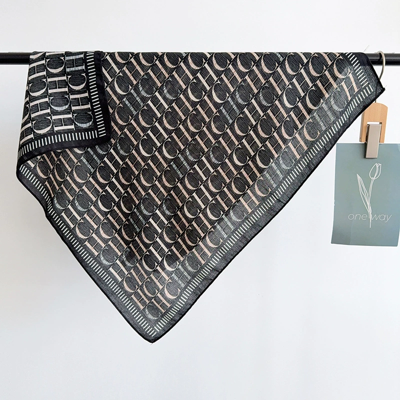 Printed Silk-Look Square Scarf view 2