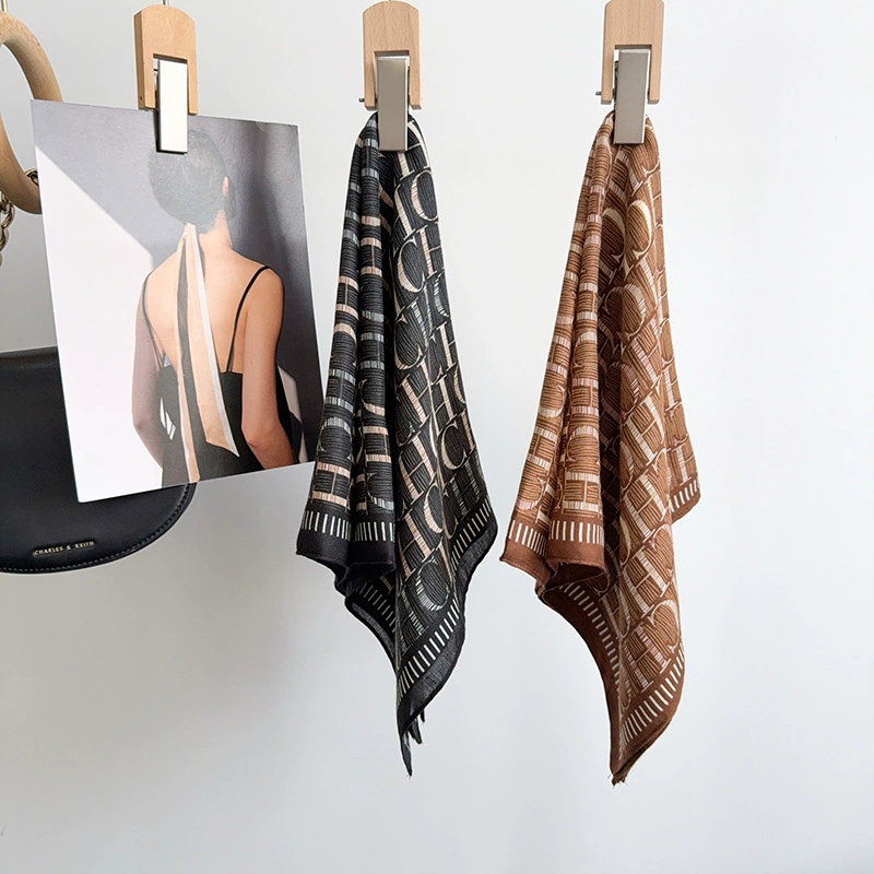 Printed Silk-Look Square Scarf view 3