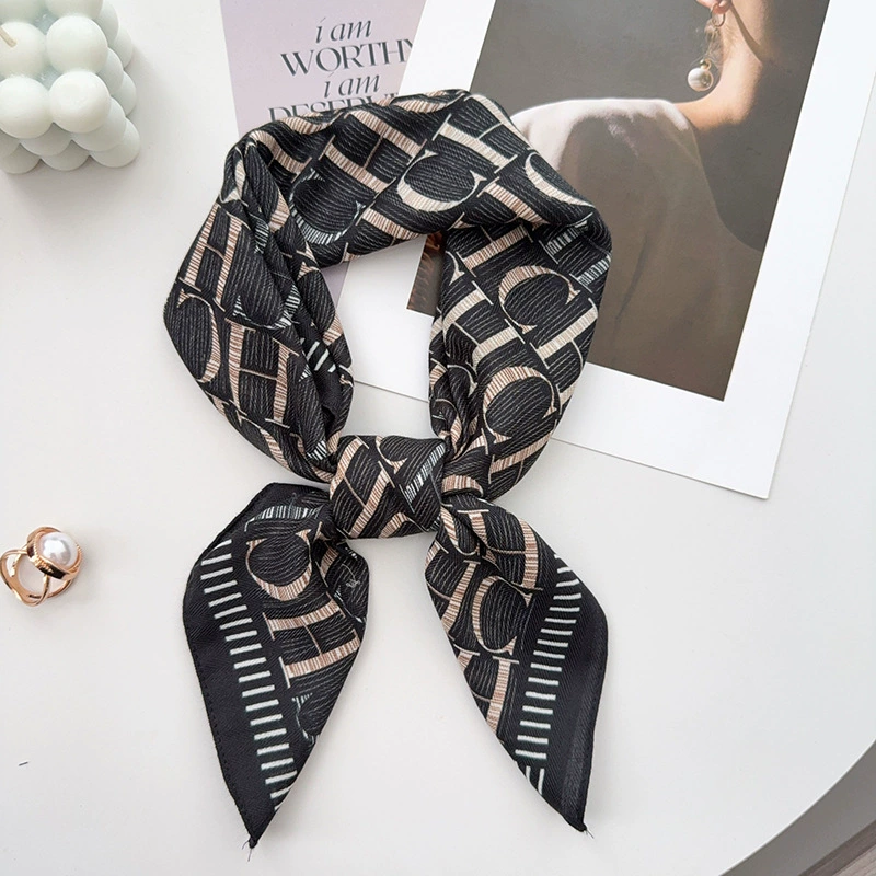 Printed Silk-Look Square Scarf view 4