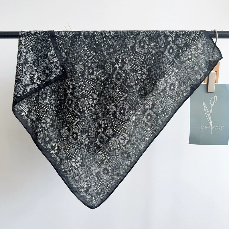 Black Paisley Square Scarf