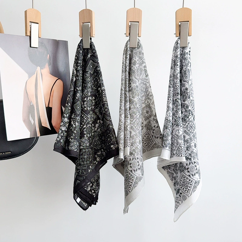 Black Paisley Square Scarf view 4