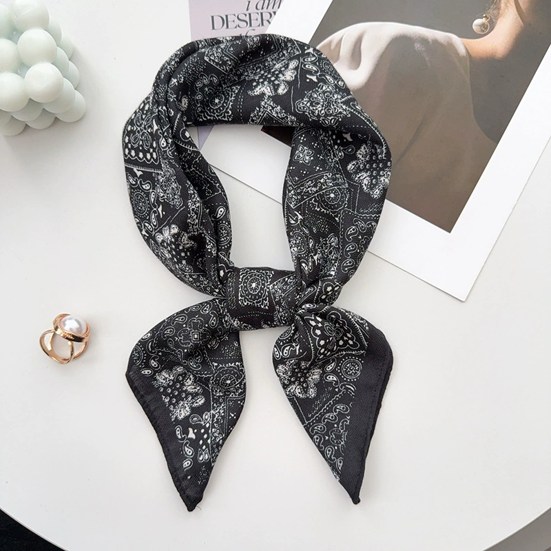 Black Paisley Square Scarf view 6