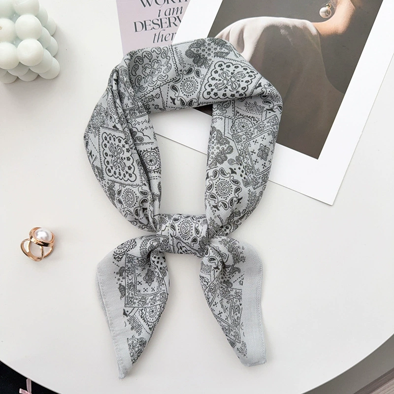 Black Paisley Square Scarf view 7