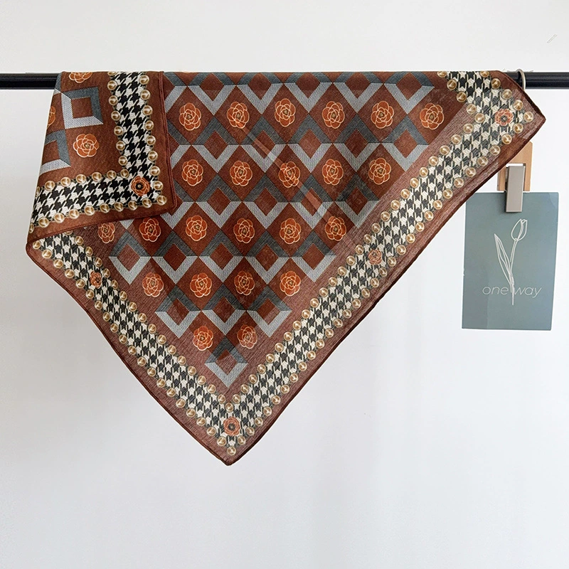 Rose Checkerboard Square Scarf