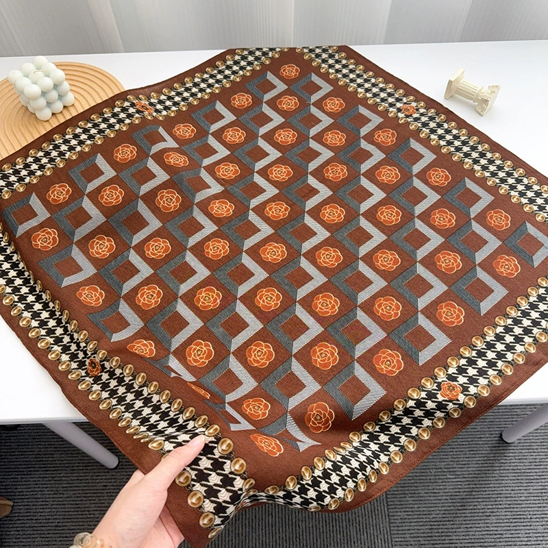 Rose Checkerboard Square Scarf view 6