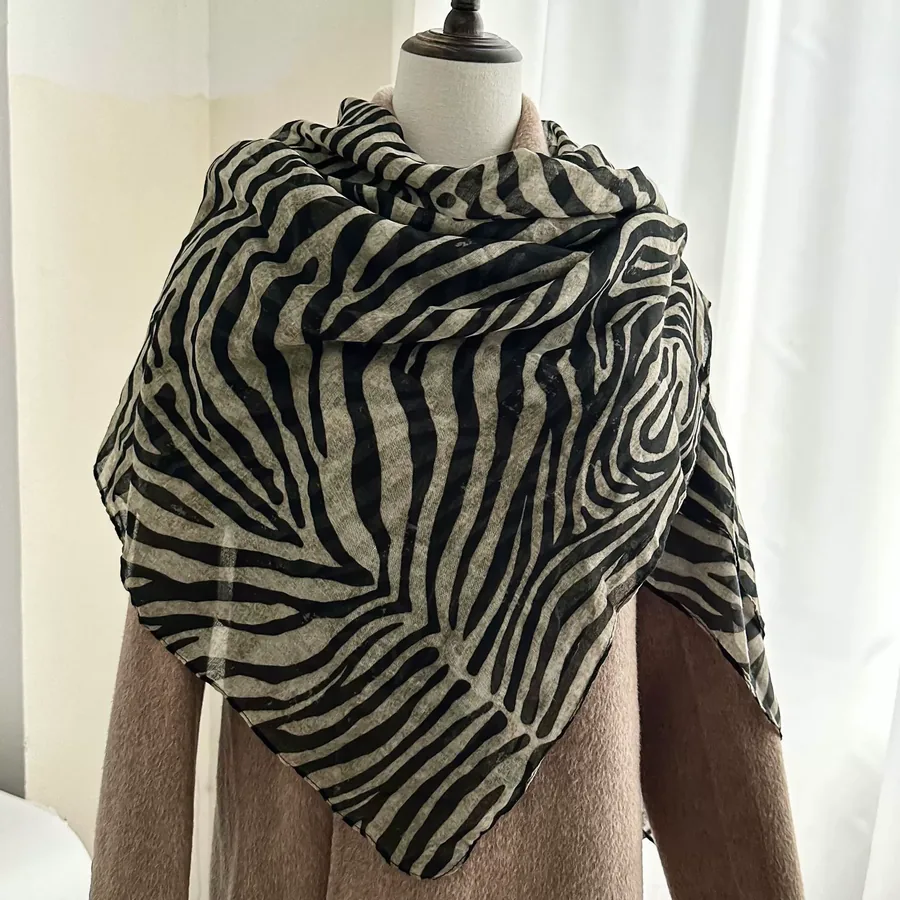 Zebra Print Square Scarf view 3