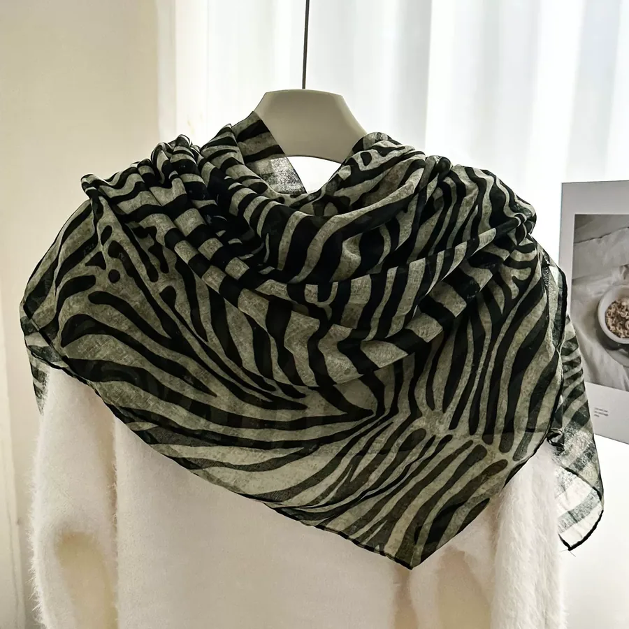 Zebra Print Square Scarf view 4