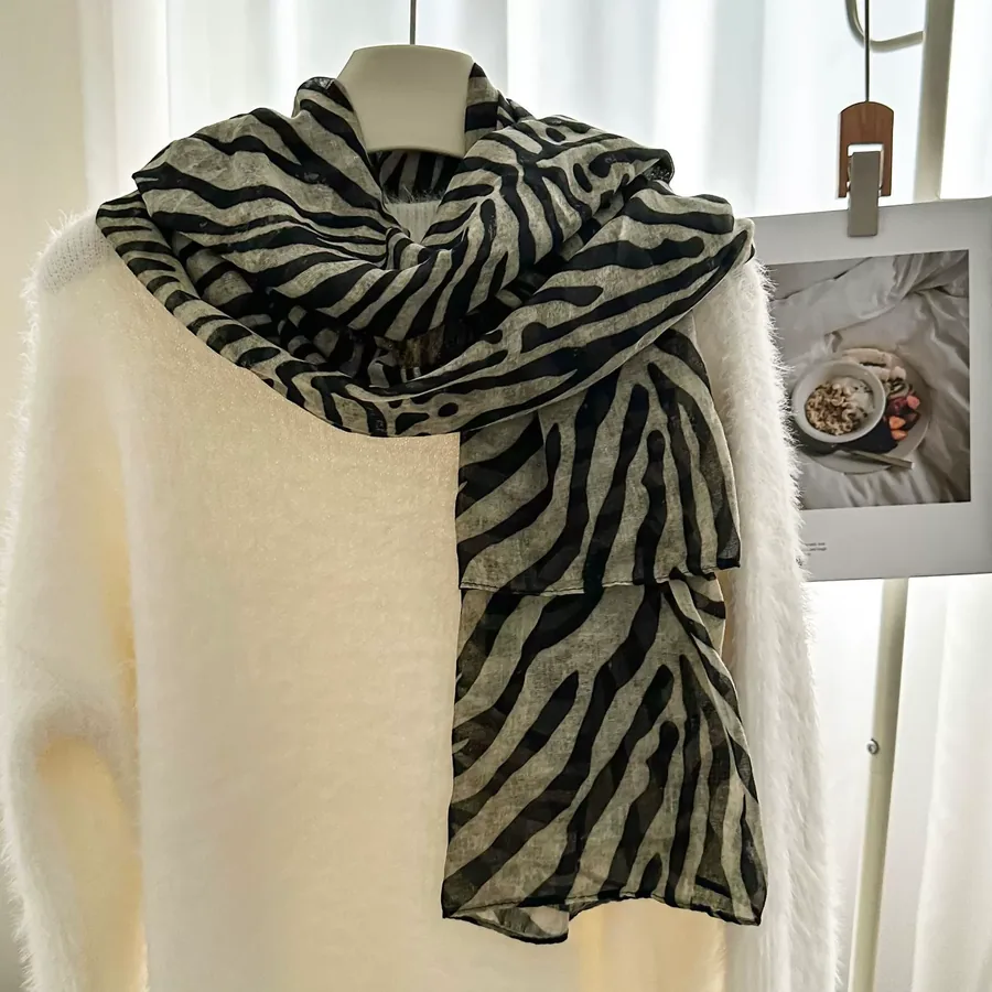 Zebra Print Square Scarf view 6