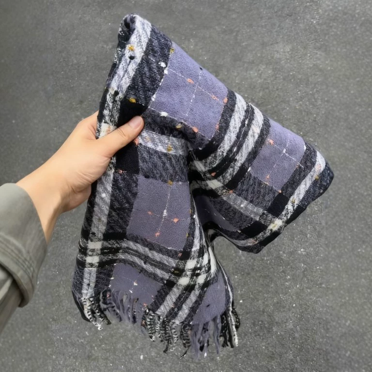 Purple Plaid Winter Scarf