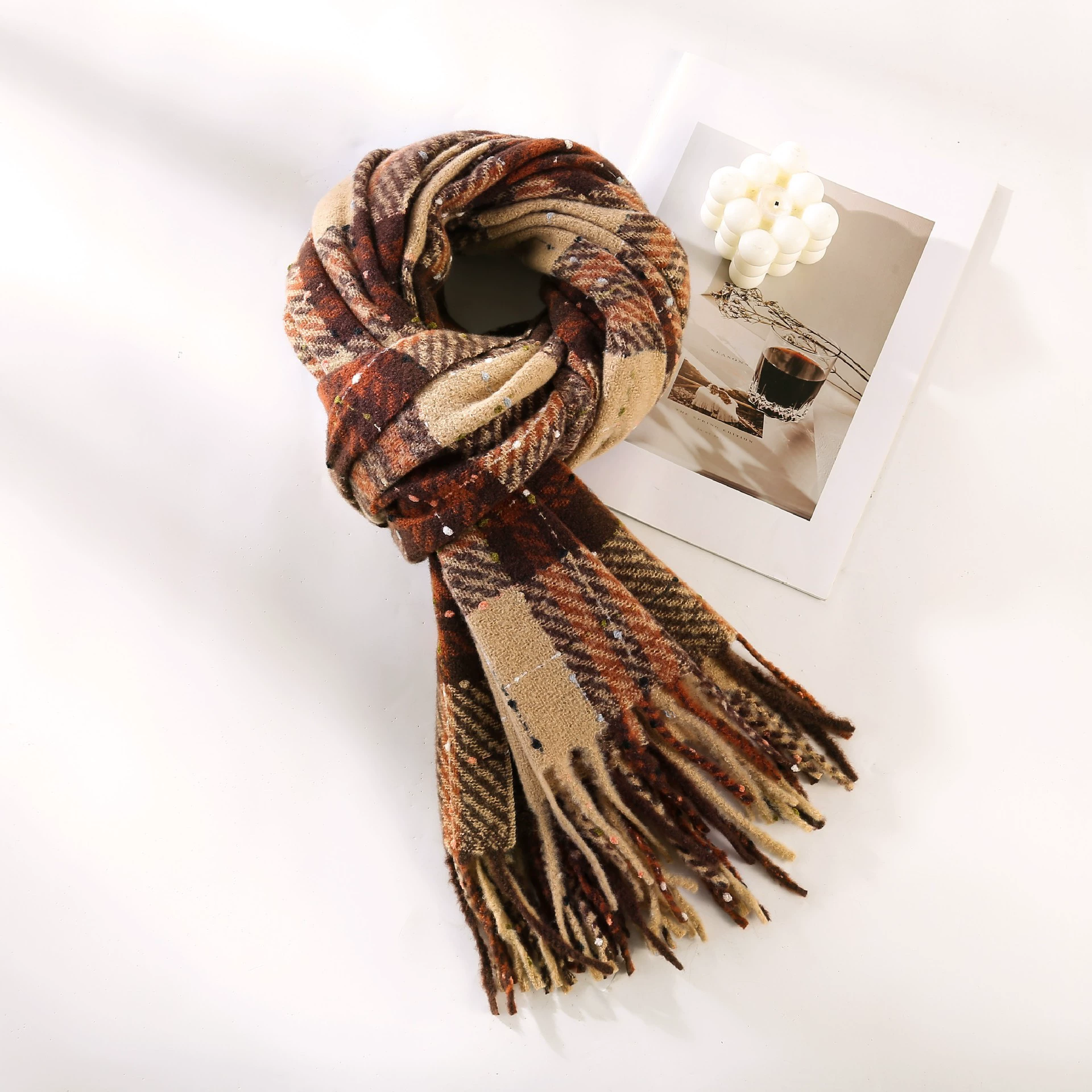 Purple Plaid Winter Scarf view 4