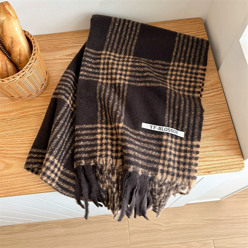 Blue Plaid Winter Scarf view 8
