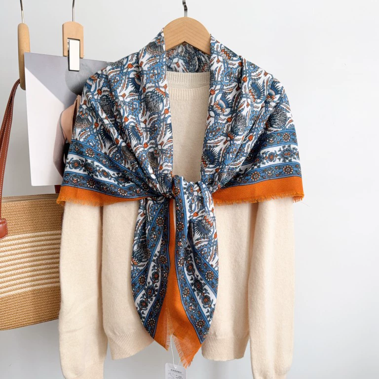 Thistle Print Square Scarf