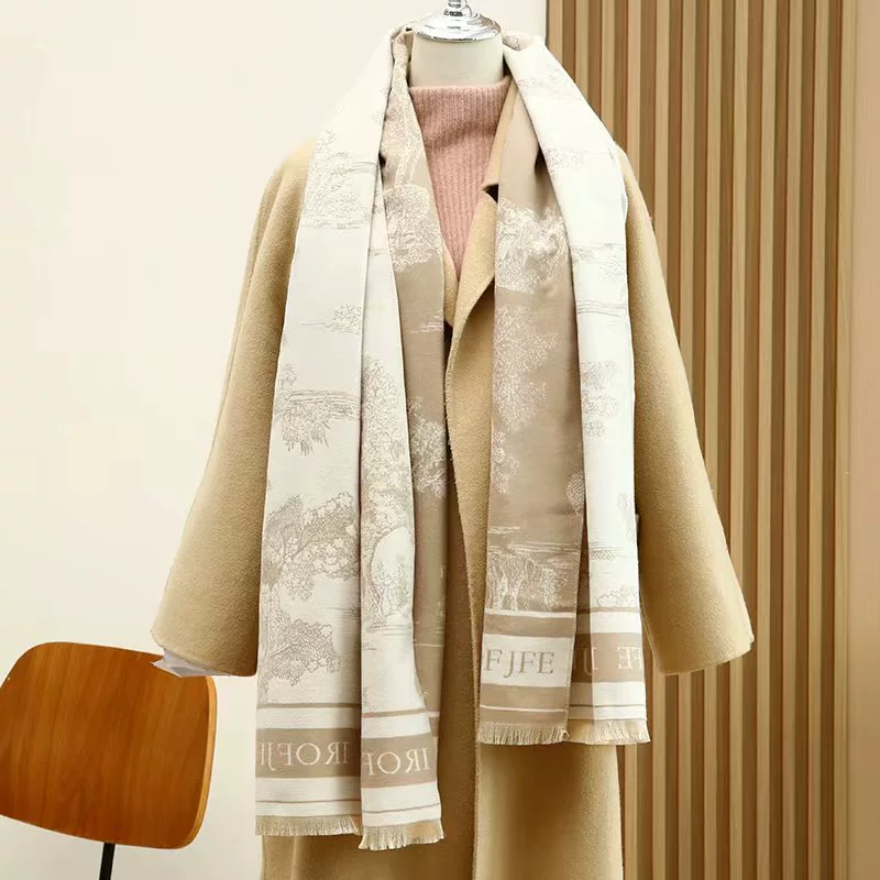 Landscape Jacquard Faux Cashmere Scarf view 2