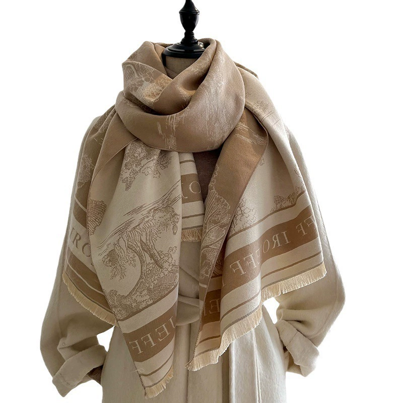 Landscape Jacquard Faux Cashmere Scarf view 5