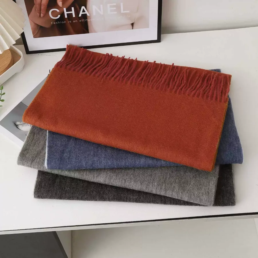 Solid Wool Fringe Scarf view 2