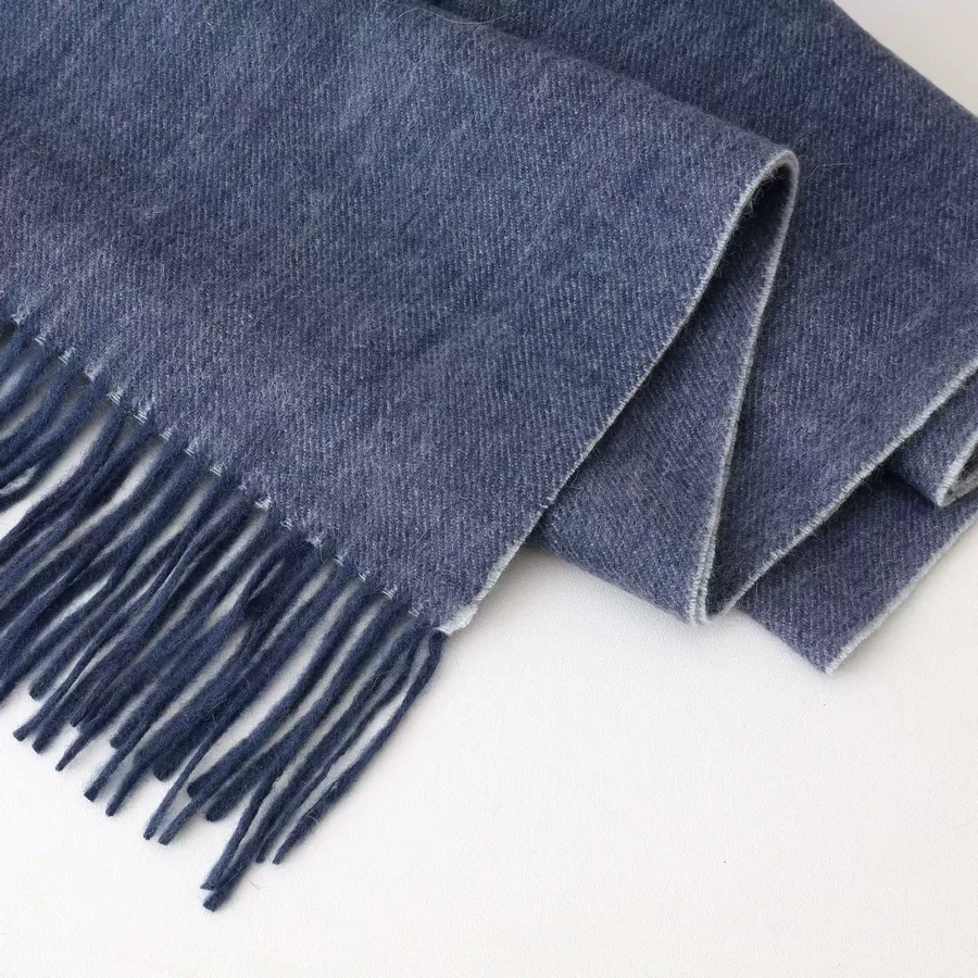 Solid Wool Fringe Scarf view 4
