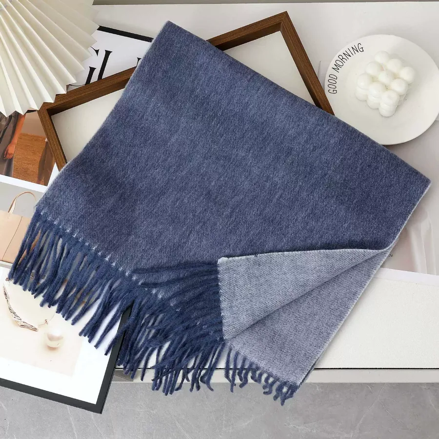 Solid Wool Fringe Scarf view 7