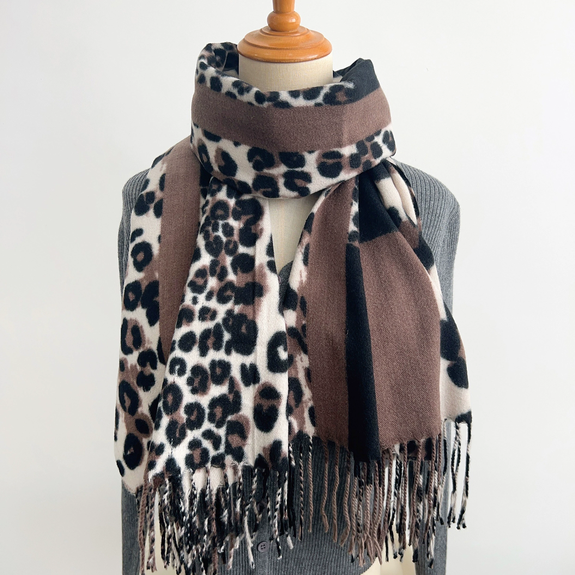 Leopard Print Winter Scarf view 2