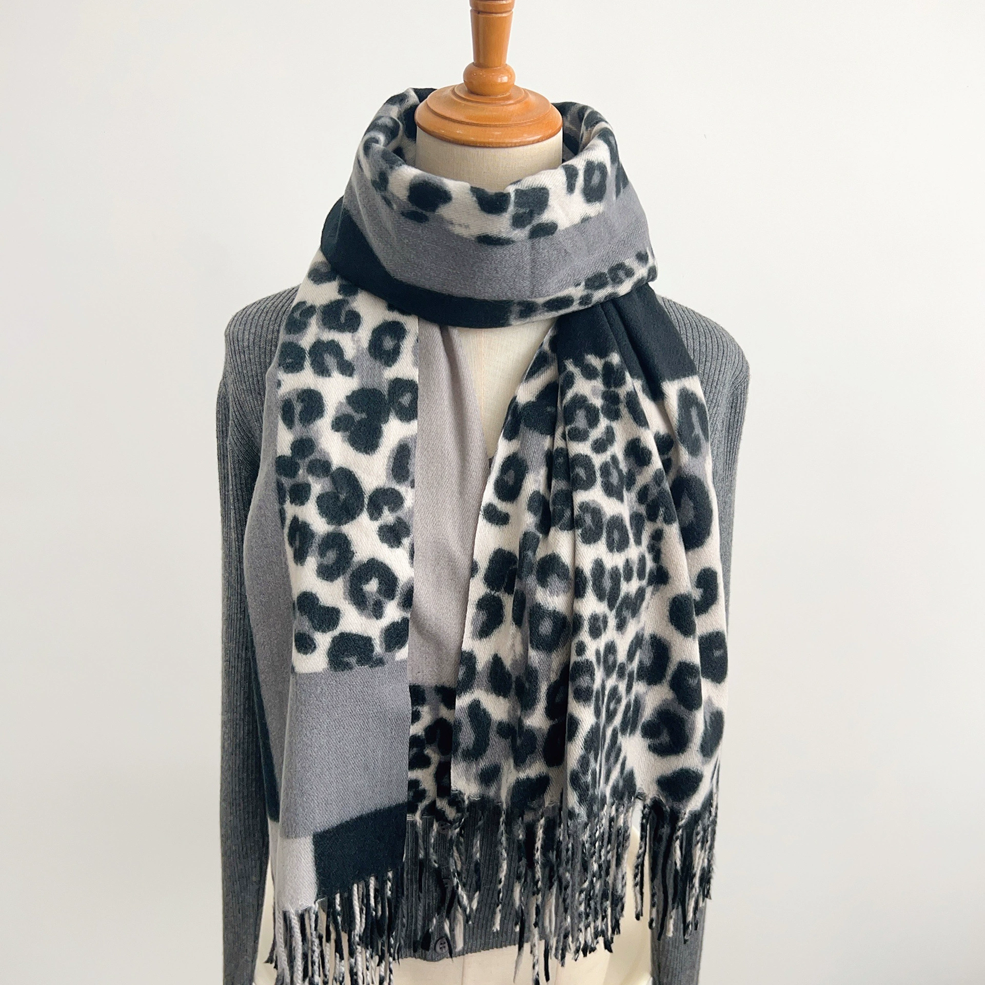 Leopard Print Winter Scarf view 3