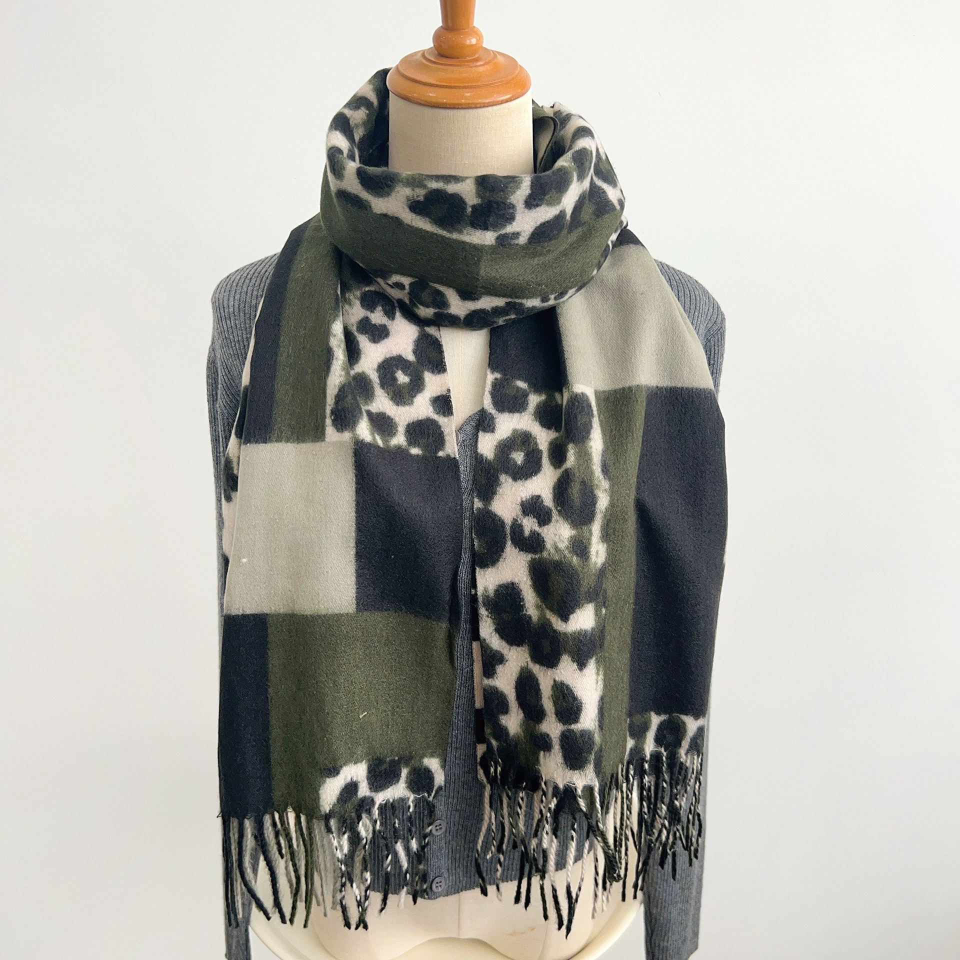 Leopard Print Winter Scarf view 8