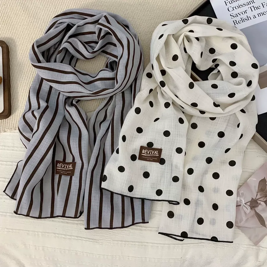 Cotton Linen Long Scarf view 4