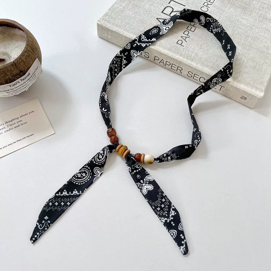 Beaded Paisley Silk Twilly view 10